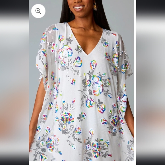 BUDDY LOVE,  Atlas Sequin Caftan Maxi Dress, White Sangria, Size Medium - NWT - Picture 3 of 14